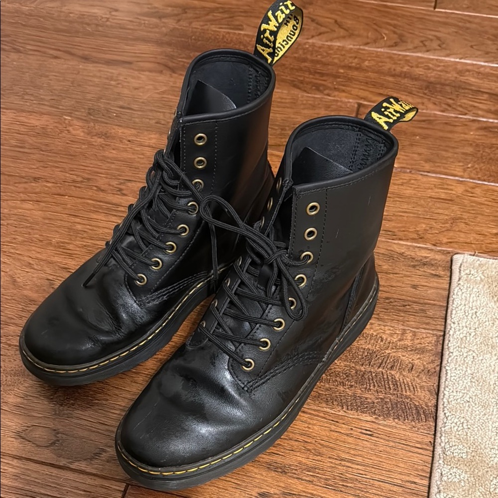 Dr. Martens Black Leather Combat Boots